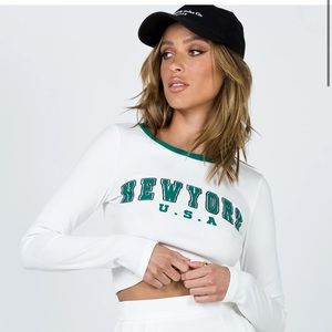 Princess Polly NEW YORK LONG SLEEVE GRAPHIC TOP